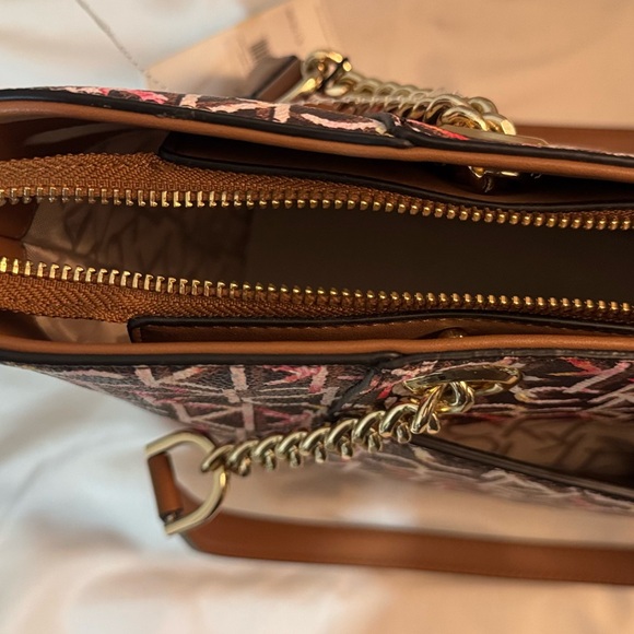 Calvin Klein Signature Pattern Tote in Black and Pink - Picture 10 of 10